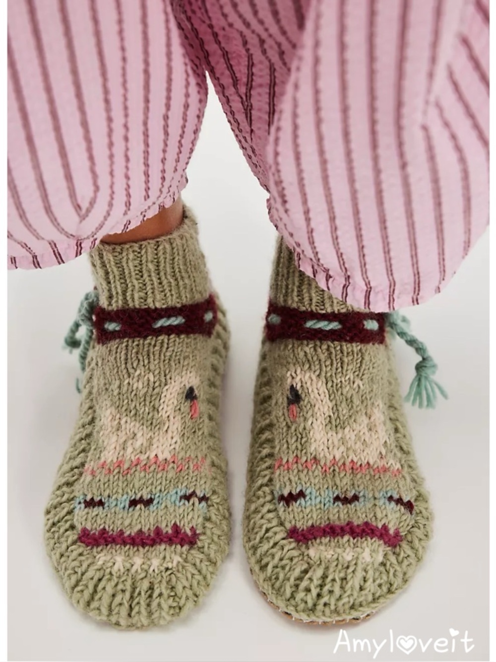 French Knot X Free People Frosty Friends Slipper Socks